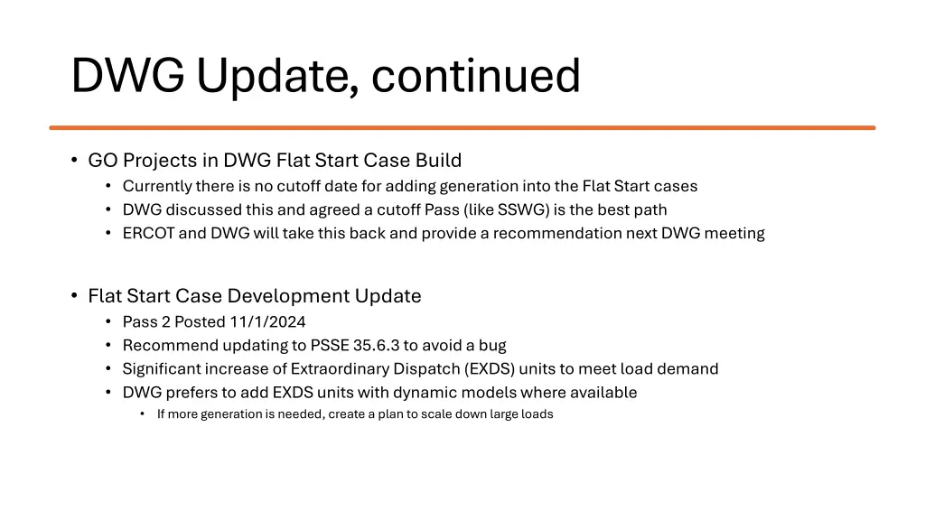 dwg update continued