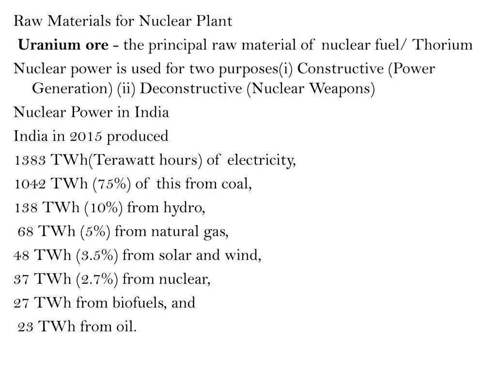 raw materials for nuclear plant uranium