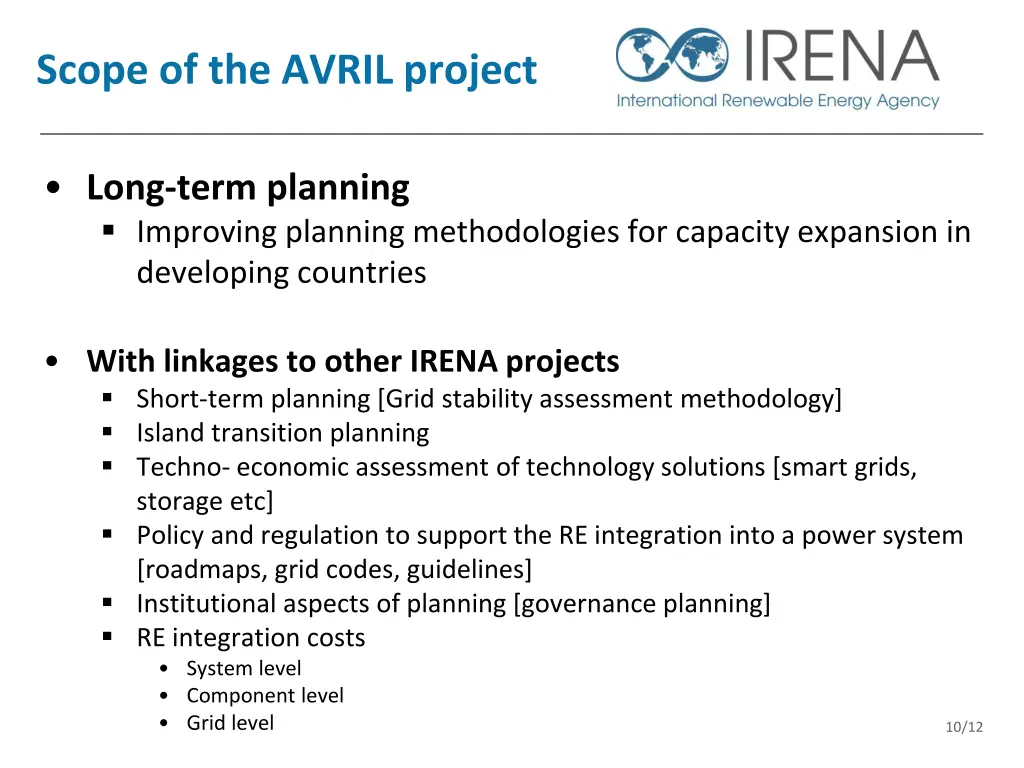 scope of the avril project