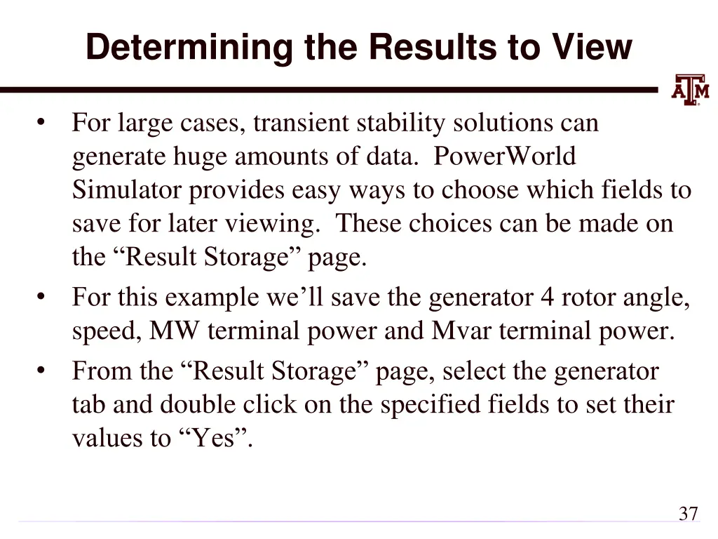 determining the results to view
