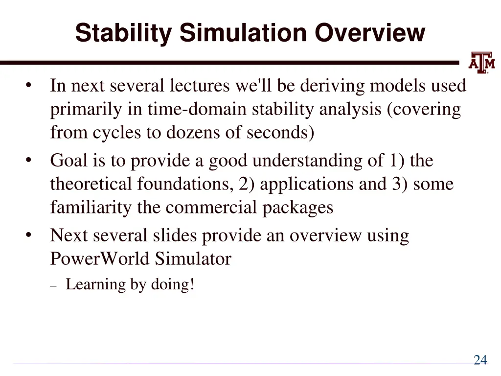 stability simulation overview