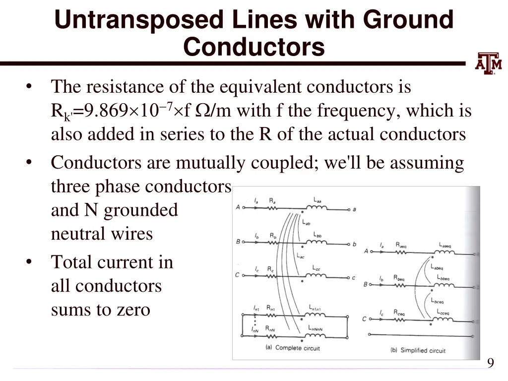 untransposed lines with ground conductors 1