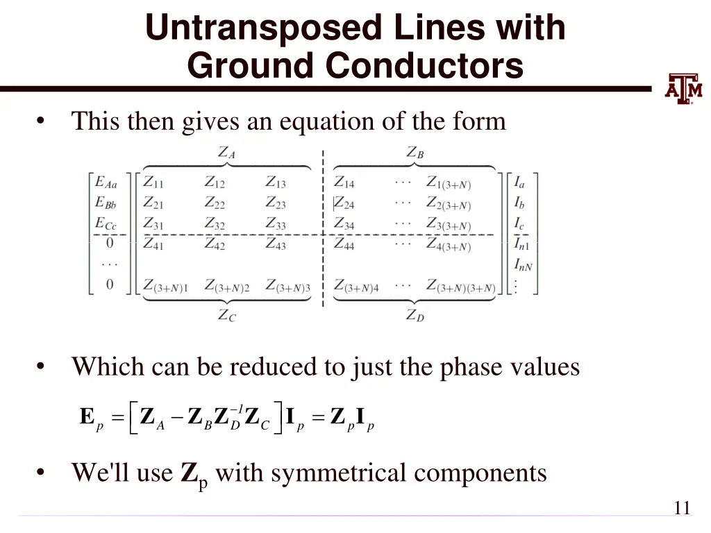 untransposed lines with ground conductors 3