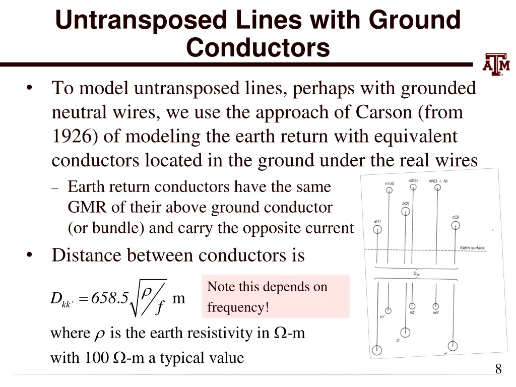 untransposed lines with ground conductors