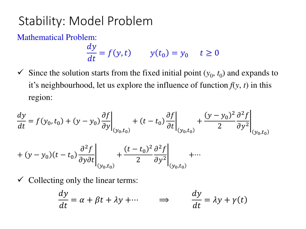 stability model problem mathematical problem
