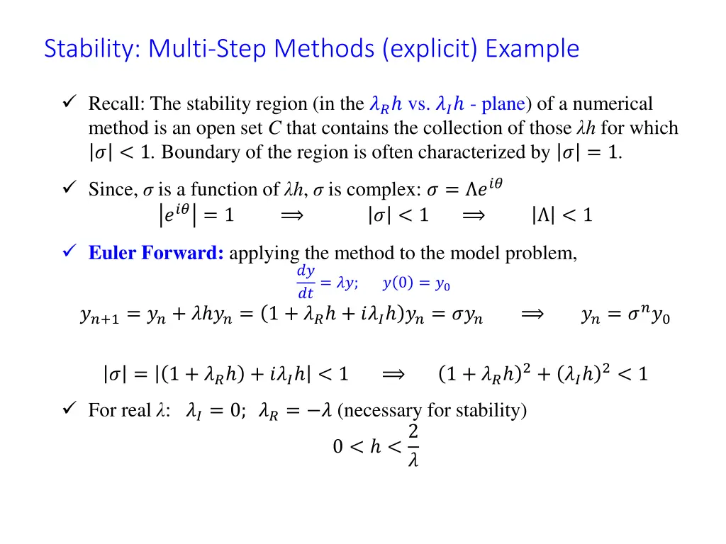 stability multi step methods explicit example