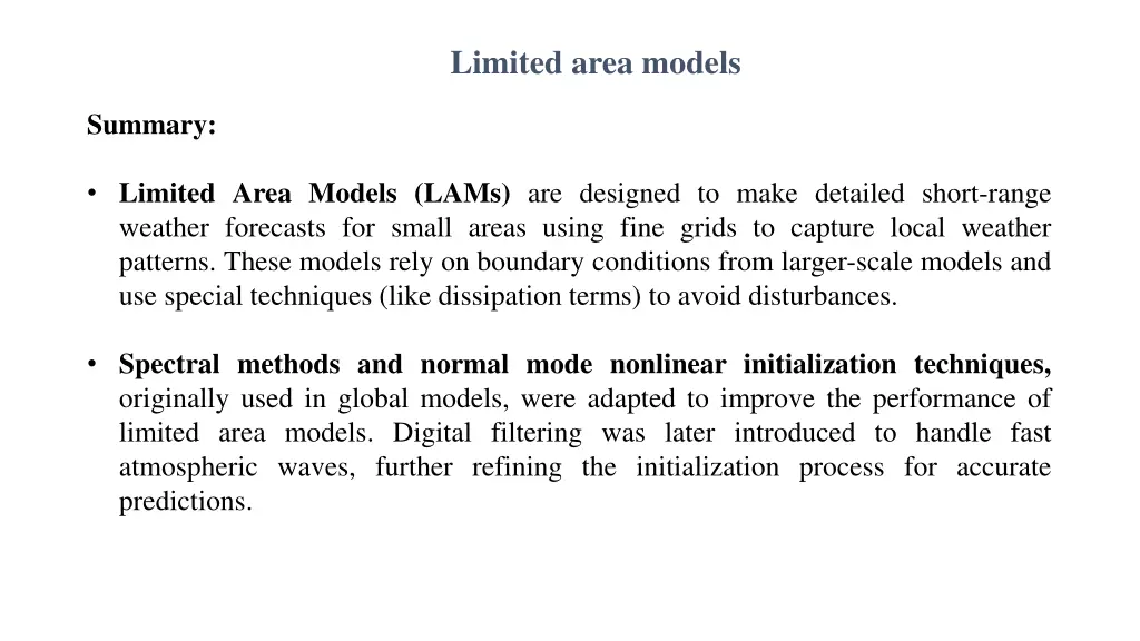 limited area models