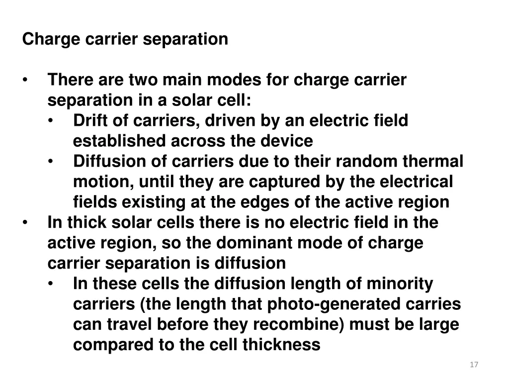 charge carrier separation 1