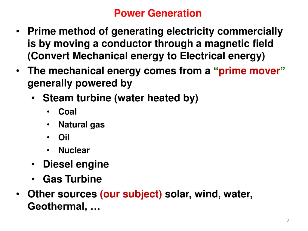 power generation