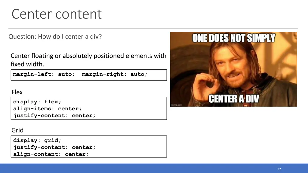 center content