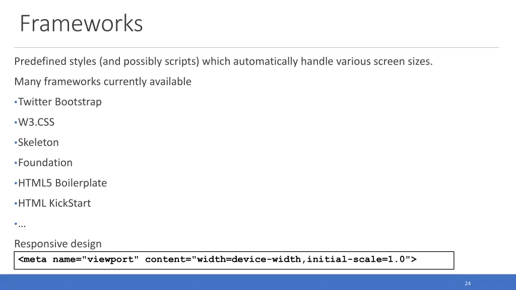 frameworks