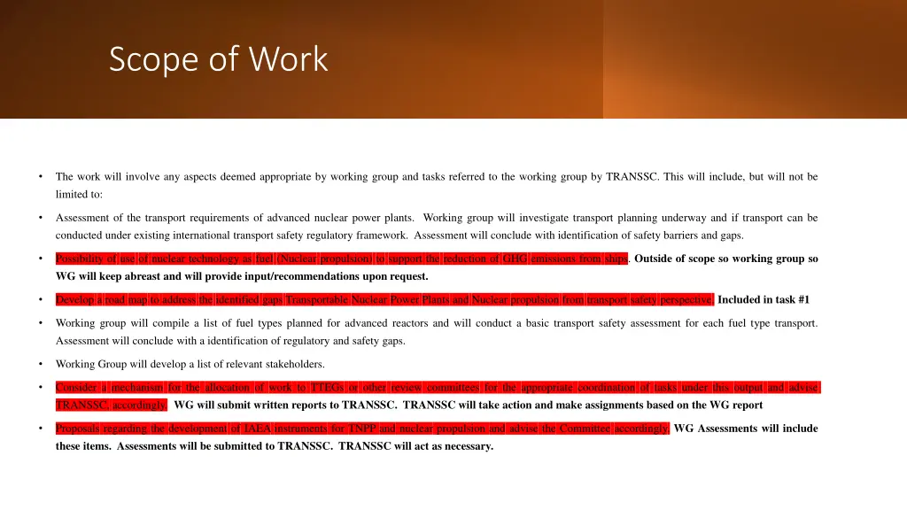 scope of work
