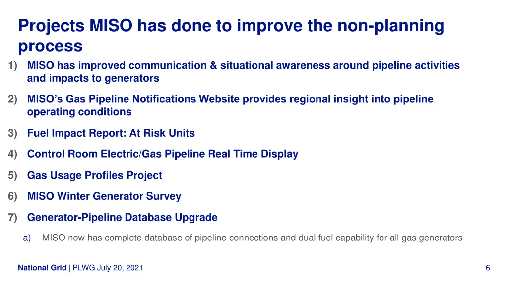 projects miso has done to improve