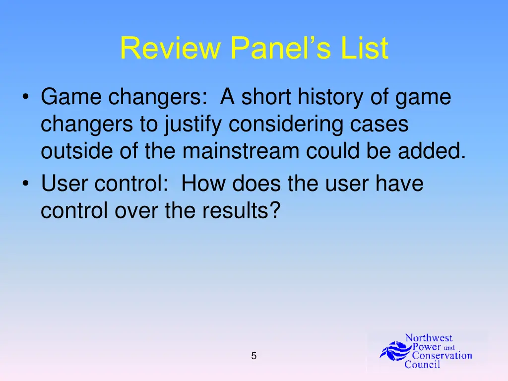 review panel s list 3