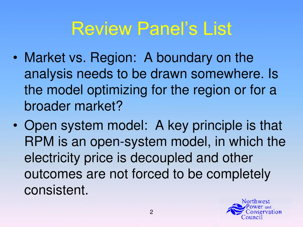 review panel s list