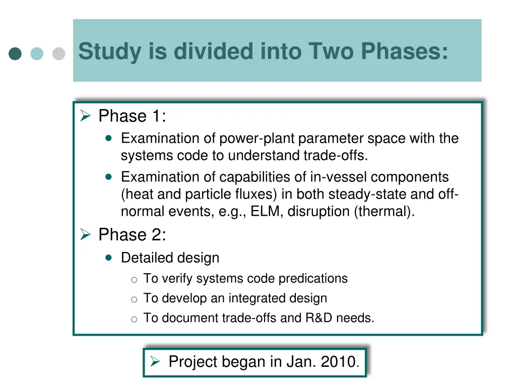 study is divided into two phases