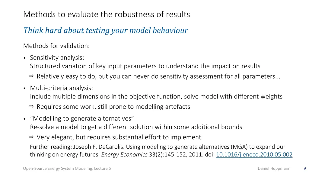 methods to evaluate the robustness of results