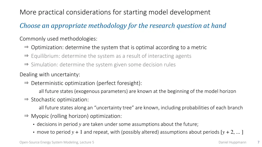 more practical considerations for starting model