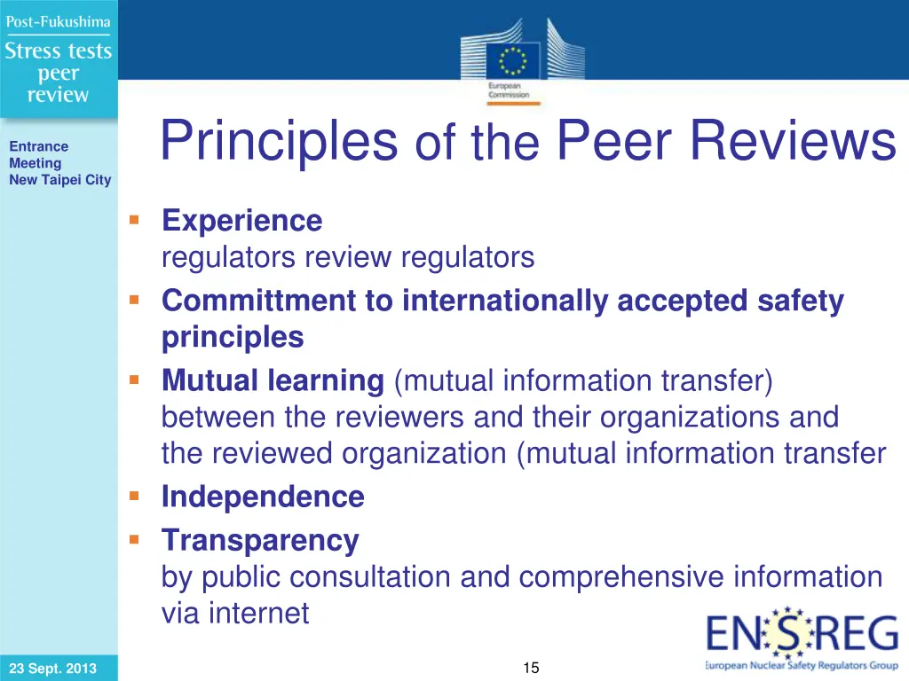 principles of the peer reviews