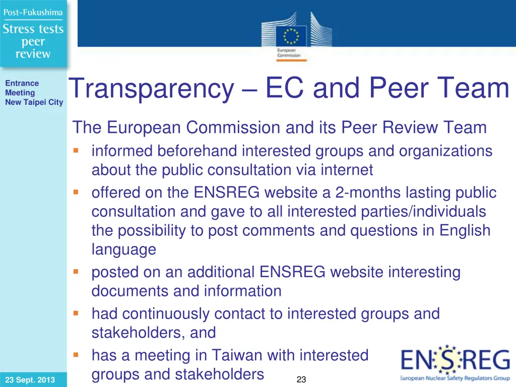transparency ec and peer team