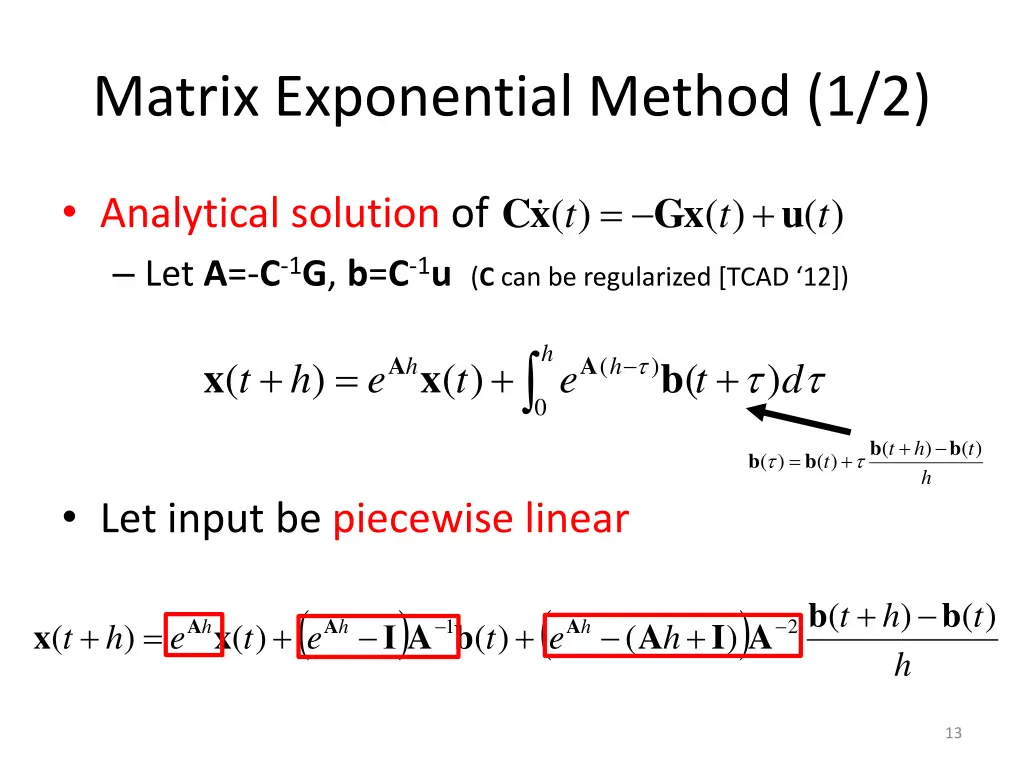 matrix exponential method 1 2
