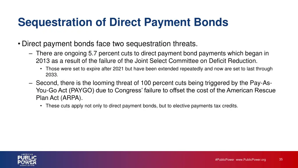 sequestration of direct payment bonds