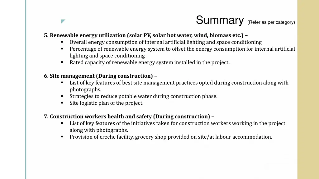summary refer as per category 3