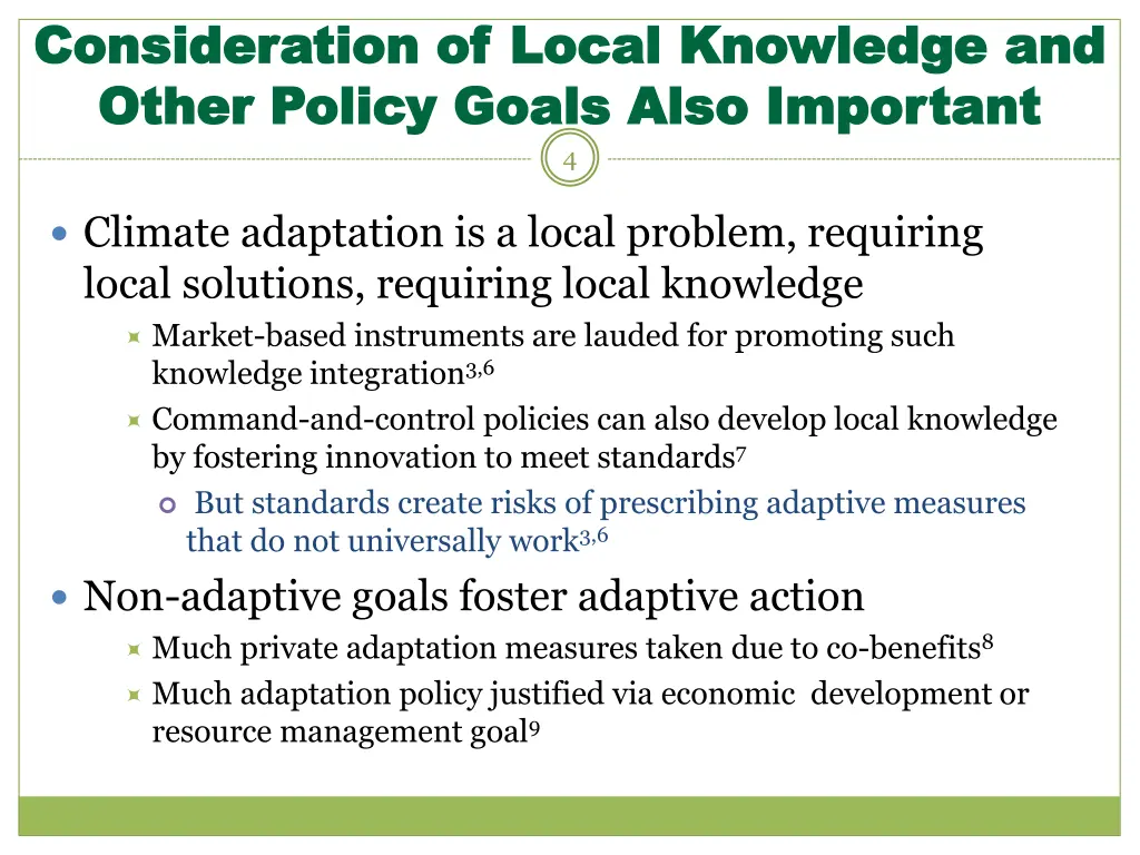 consideration of local knowledge