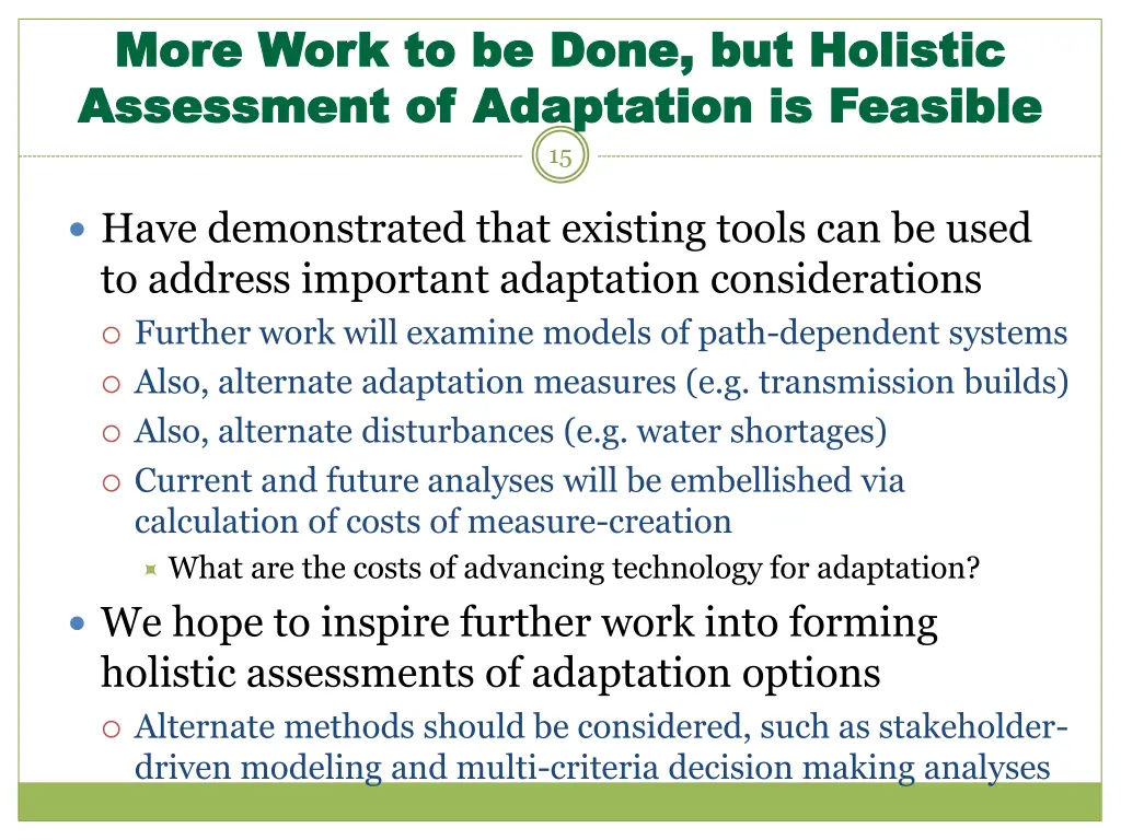 more work to be done but holistic more work