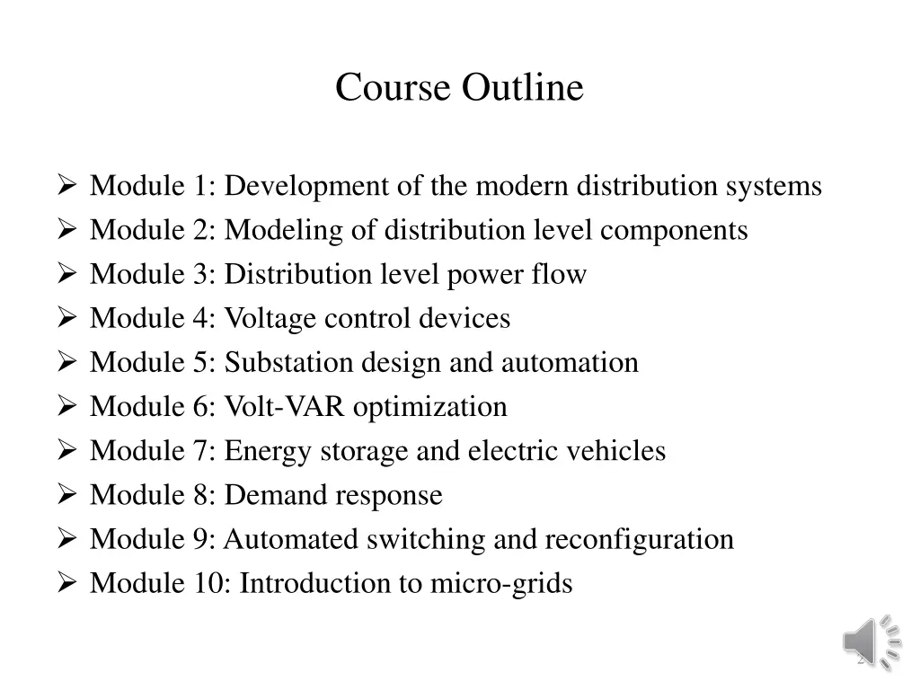 course outline