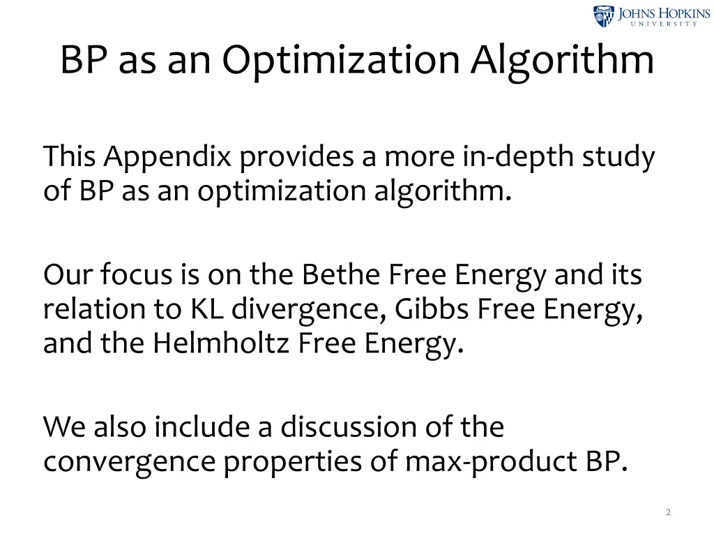 bp as an optimization algorithm