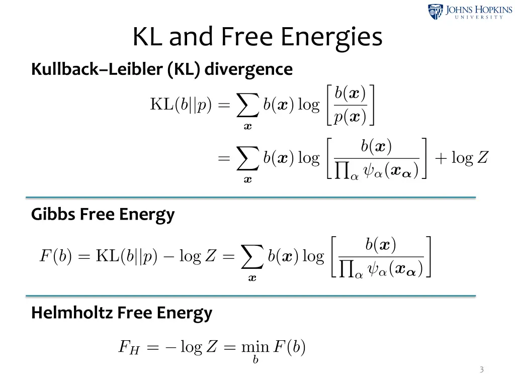 kl and free energies kullback leibler