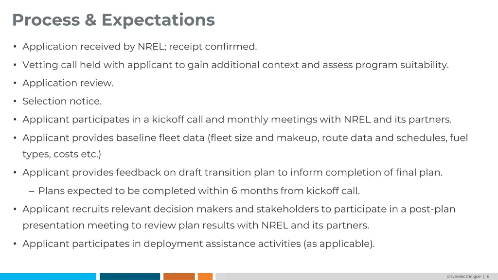 process expectations