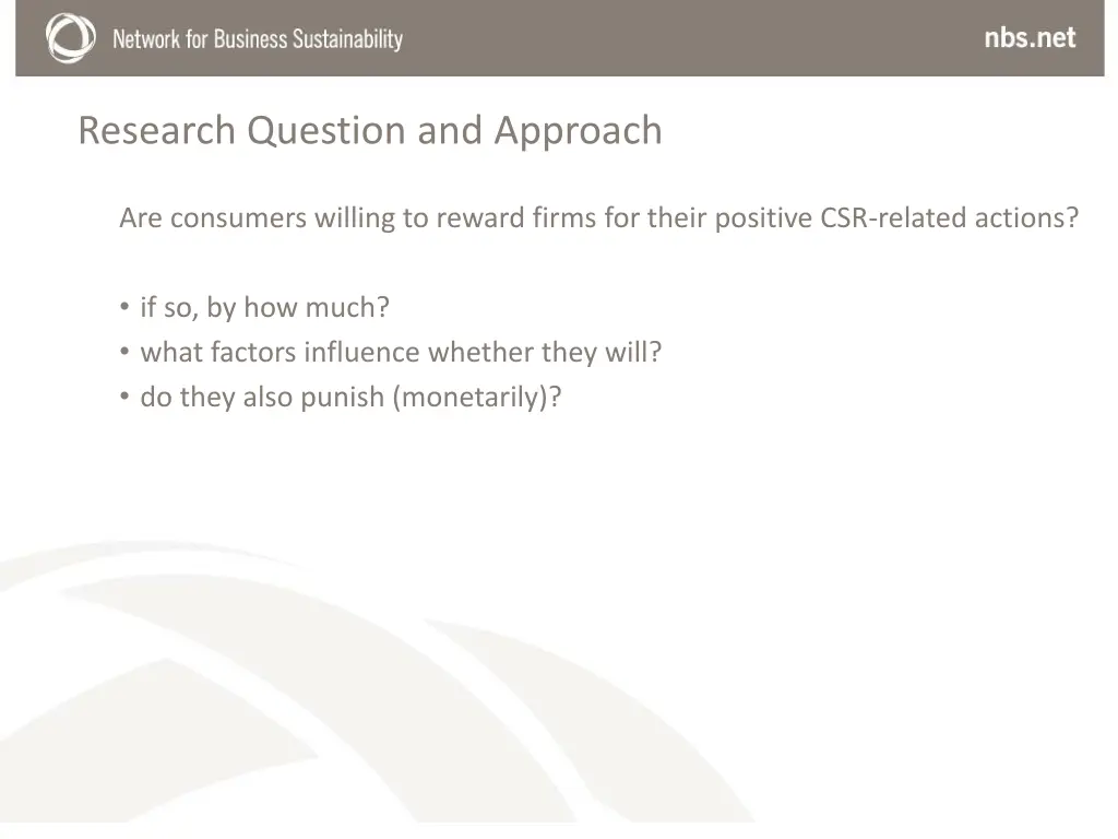 research question and approach