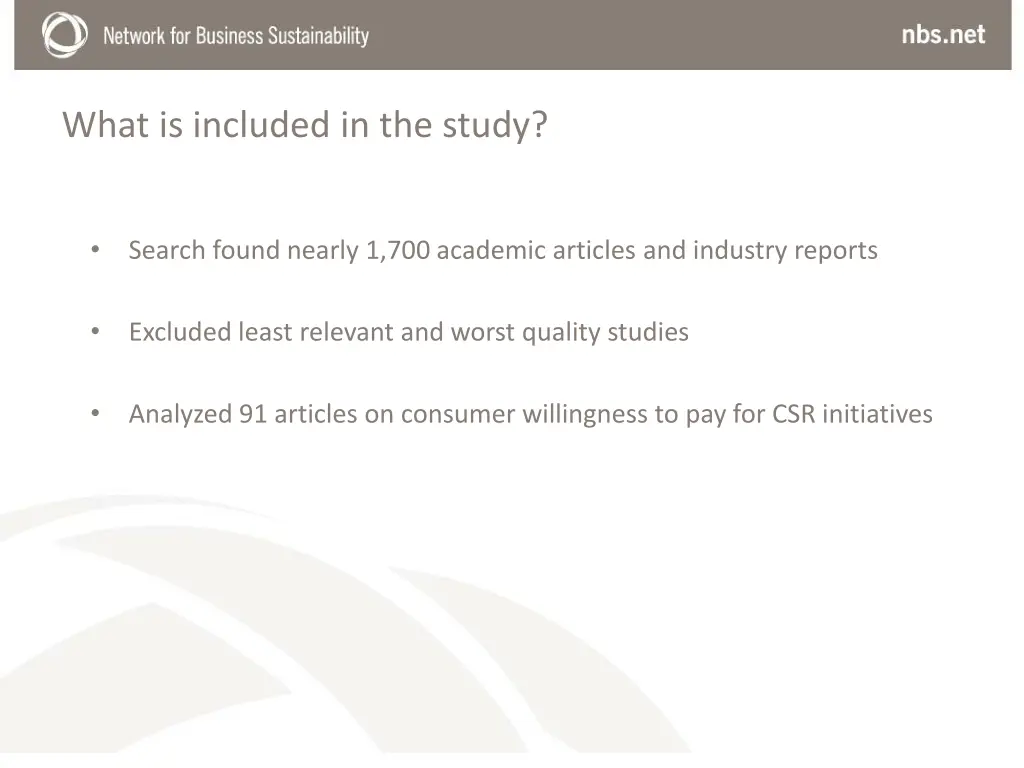 what is included in the study