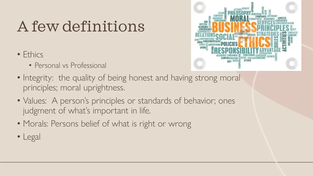 a few definitions