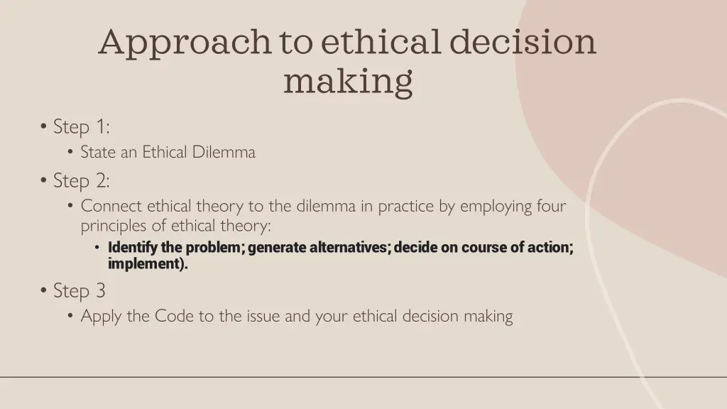 approach to ethical decision making