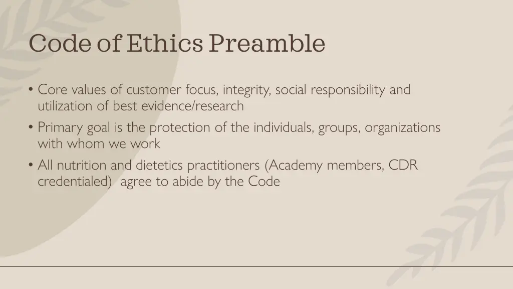 code of ethics preamble