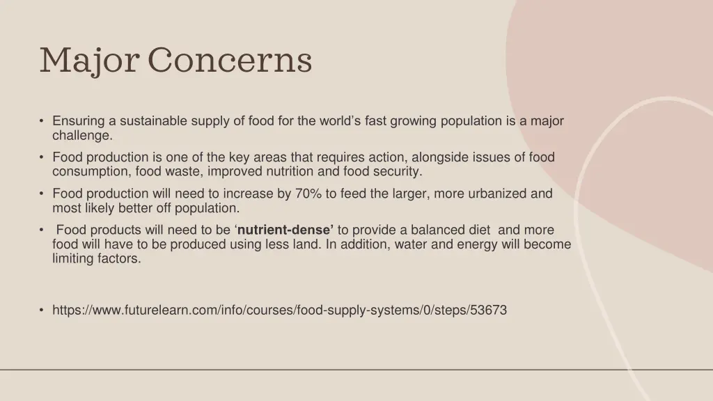 major concerns