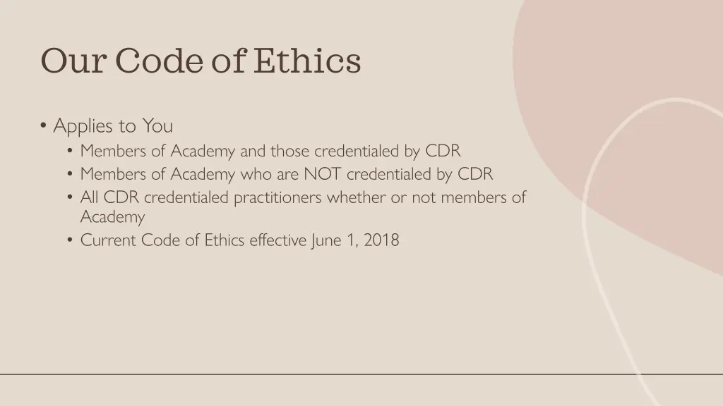our code of ethics