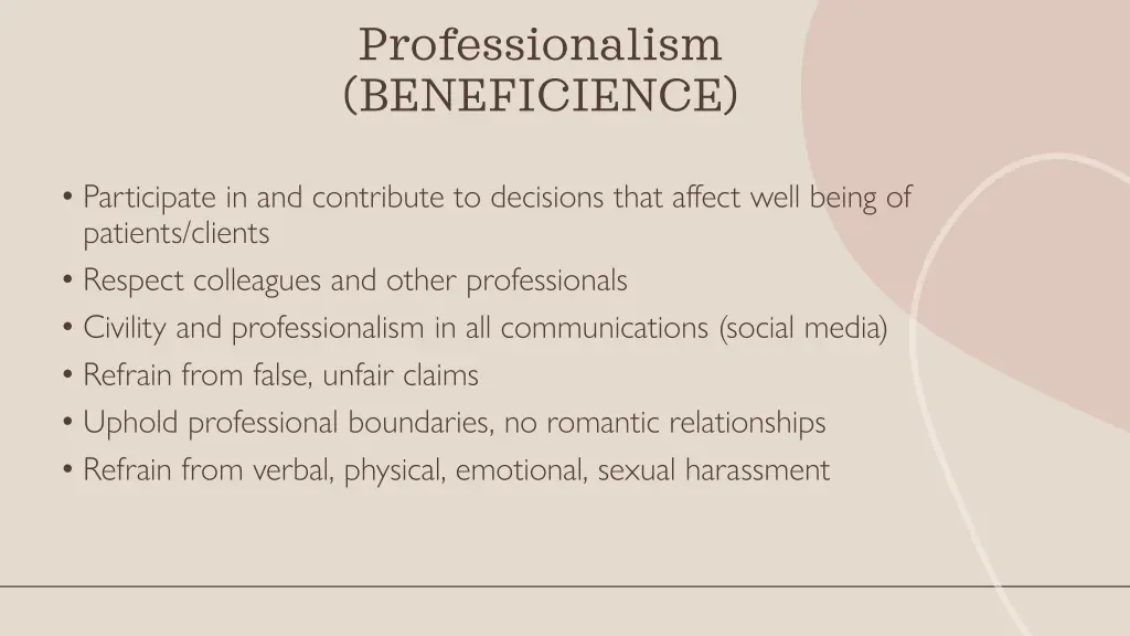 professionalism beneficience