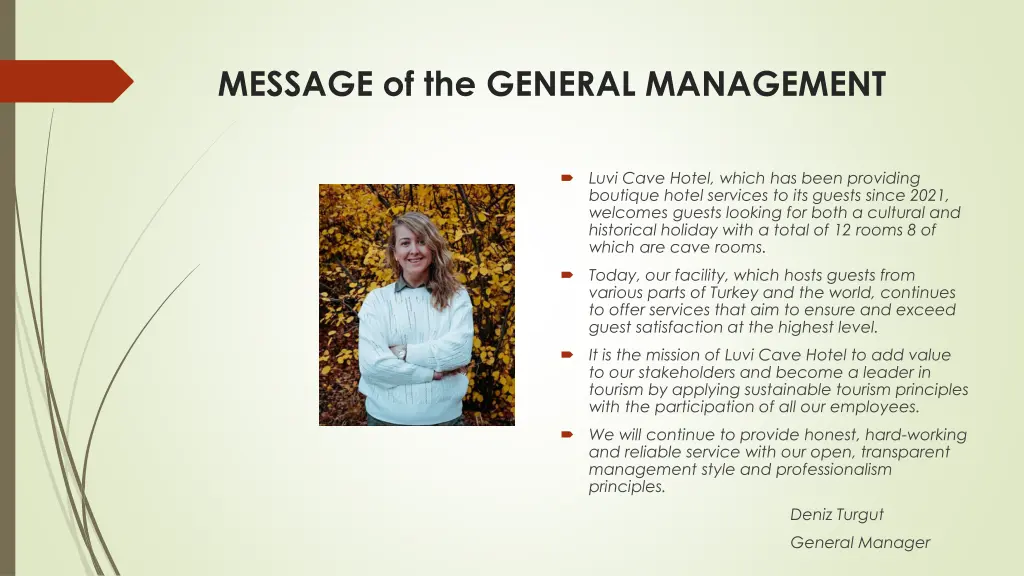 message of the general management