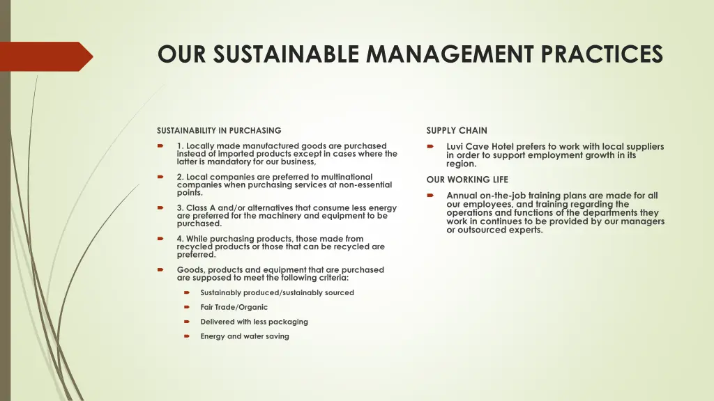 our sustainable management practices 1