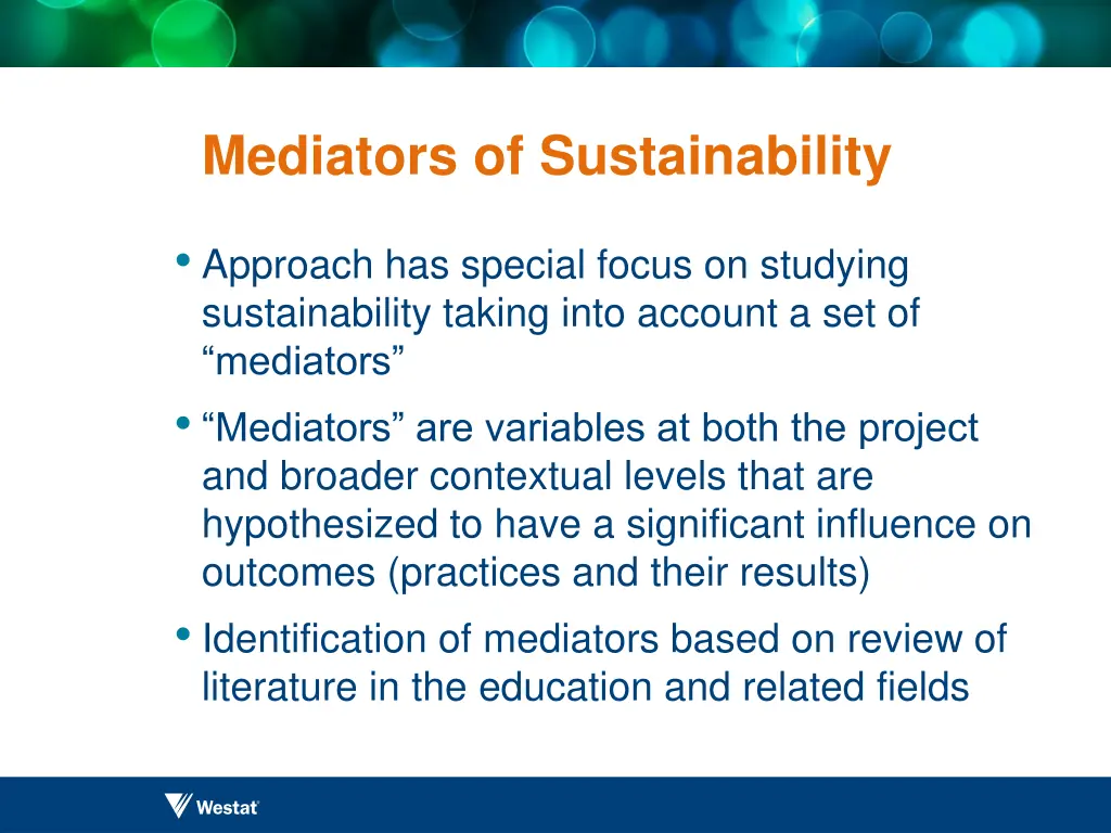 mediators of sustainability