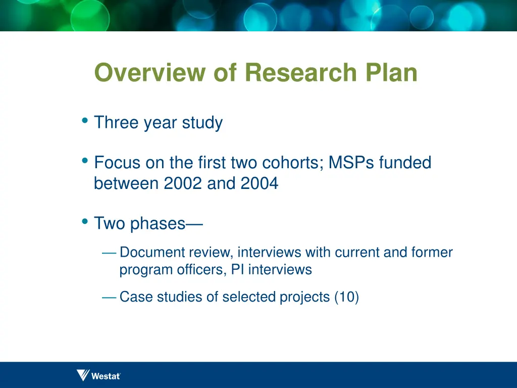 overview of research plan