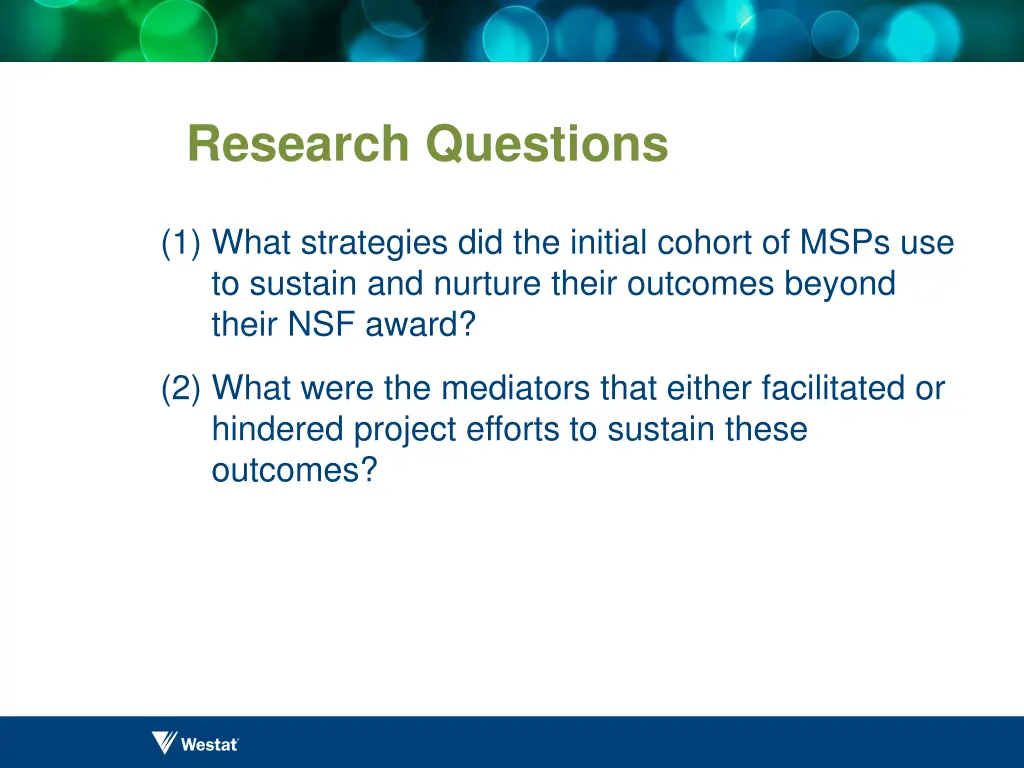research questions