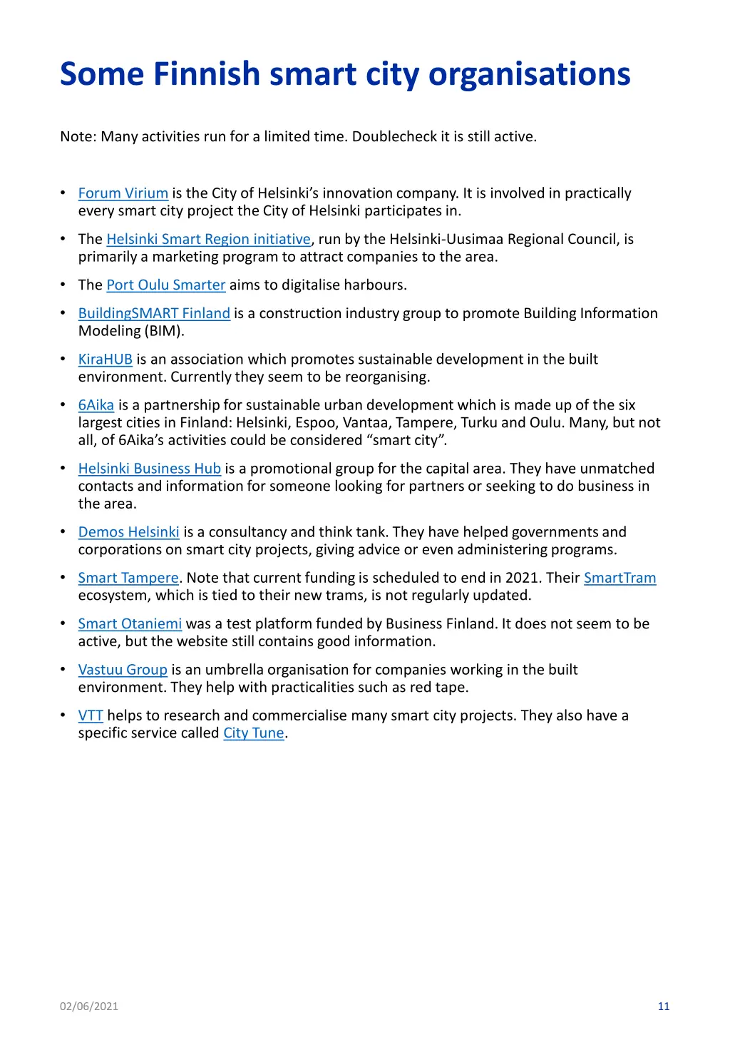 some finnish smart city organisations