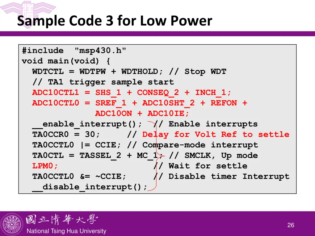 sample code 3 for low power 1