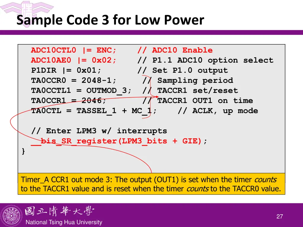 sample code 3 for low power 2