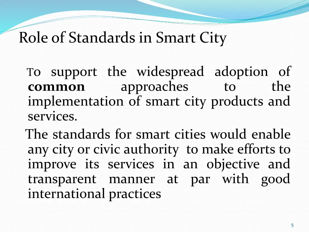 role of standards in smart city